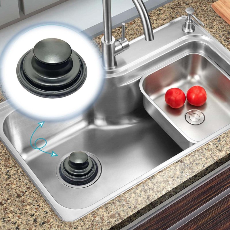 3.35 Inch Kitchen Sink Stopper for Garbage Disposal Stopper, Stainless Black Garbage Disposal Plug Fits Standard Kitchen Drain Size of 3 1/2 Inch, for Insinkerator, Kitchenaid, Kohler, Waste King
