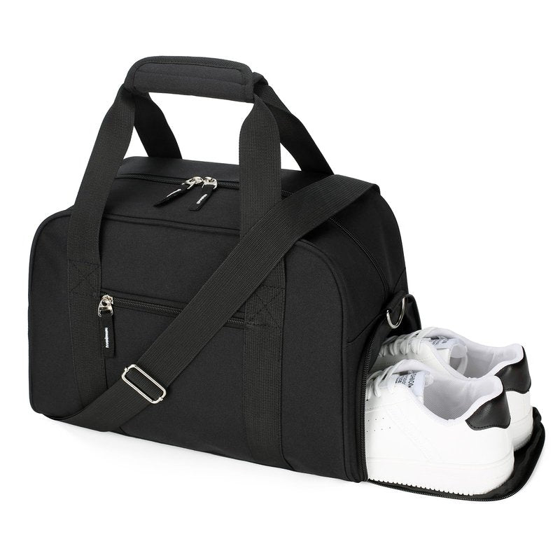 SeaRock 14 inch Small Gym Bag for Men & Women, Mini Duffle Bag with Shoe Compartment, Carry On Duffel Bag for Travel Sports, Black