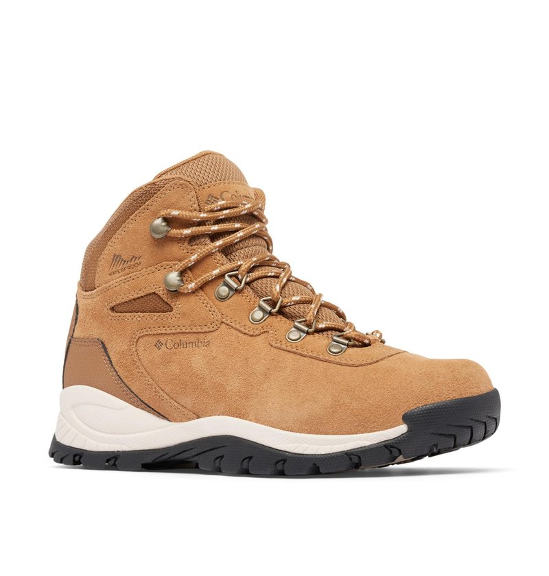 Columbia Womens Newton Ridge Plus Waterproof Amped, Elk/Dark Stone, 8 Wide