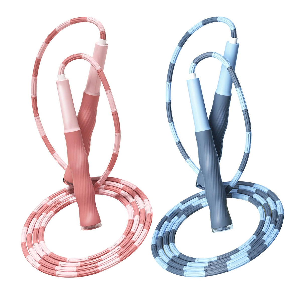 Redify Beaded Jump Rope for Kids,Tangle-Free Segmented Kids Jump Rope with Soft Anti-slip Handles,Adjustable Jumping Rope for Women