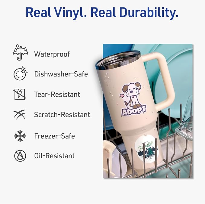 Avery Printable Vinyl Sticker Paper, 8-1/2" x 11", Matte White, Permanent Adhesive, Laser Printer Compatible, 7 Sheets Total, Ideal for Decal Stickers, Giveaways, Decals for Water Bottles, and More