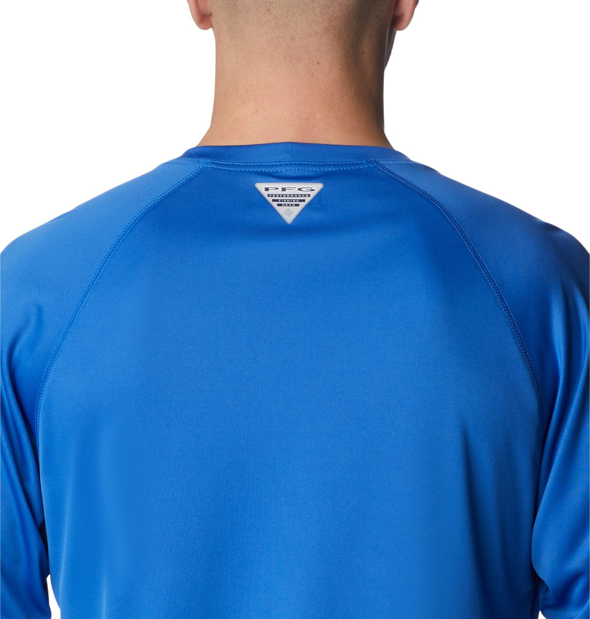 Columbia Men's Terminal Tackle Long Sleeve Fishing Shirt, Vivid Blue/Bright Nectar Logo, 4X