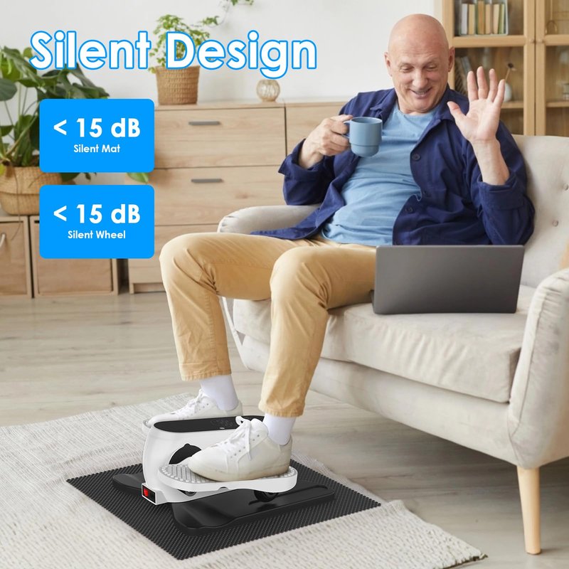 Under Desk Elliptical Machine for Senior, Quiet Motorized Leg Exerciser with Smart Remote, Pedal Exerciser with 12 Adjustable Speeds for Auto/Manual Modes, LCD Monitor, Easy to Use for Home Office