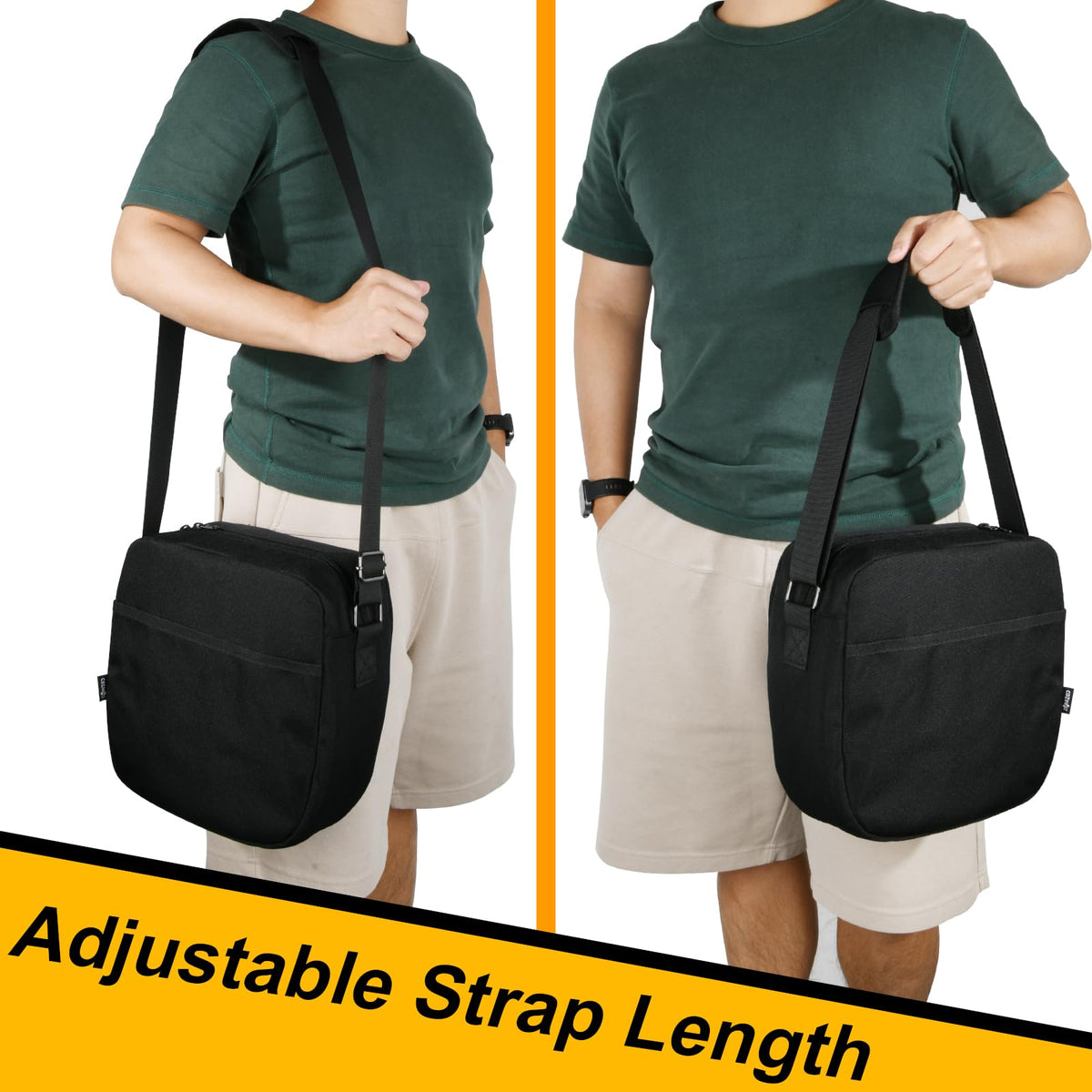 Cosmos Discus Carrier Bag Discus Shoulder Bag with Adjustable Strap, Track and Field Discus Throw Carry Case Portable Discus Storage Bag with Zipper Pocket for Storing 2 Discuses, Discus Not Included
