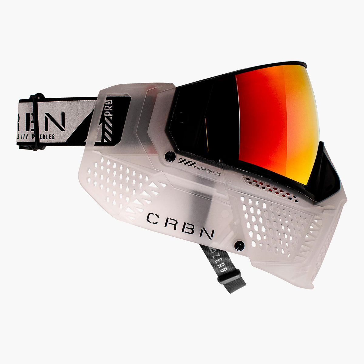 CRBN Paintball Zero Pro Goggle - Includes: Two Lens + Visor + Case - Carbon Paintball (Clear, Less Coverage)