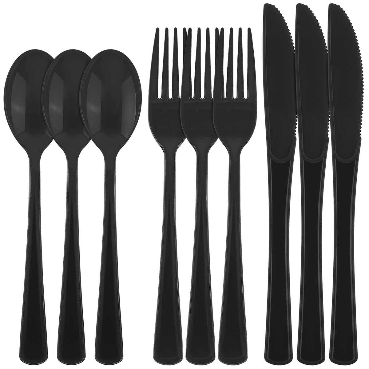 Kochorie 300 Pieces Light Pink Plastic Silverware with Spoons Forks Knives