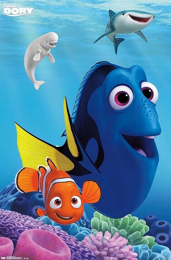 Trends International Disney Pixar Finding Dory - Dory Wall Poster, 14.725" x 22.375", Premium Unframed Version