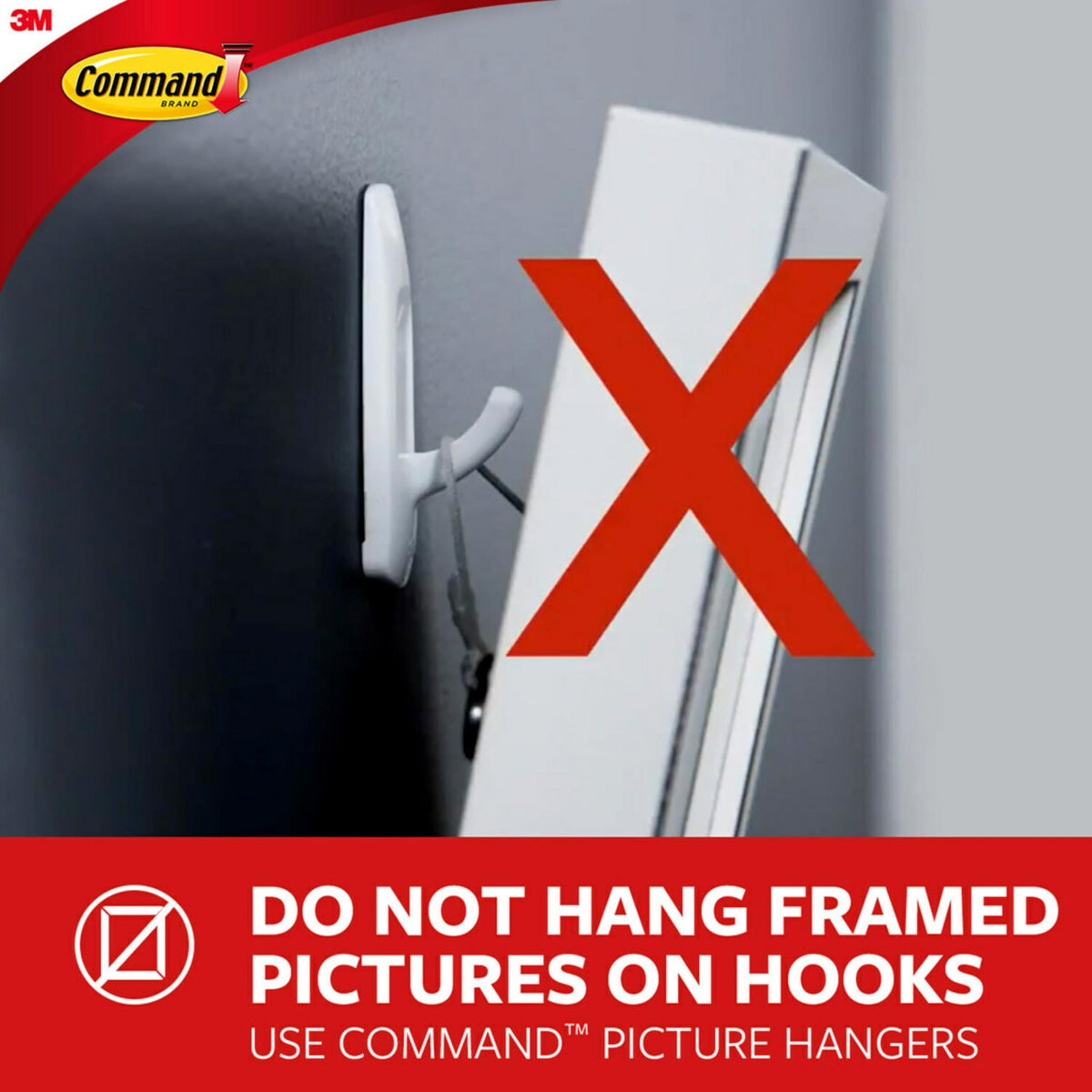 Command Large Canvas Hangers, 3 Canvas Hangers and 4 Command Strips, Damage-Free Hanging Sawtooth Frames, No Tools Wall Hooks for Home Decor, Holds up to 3 lb 18"x24" Canvas