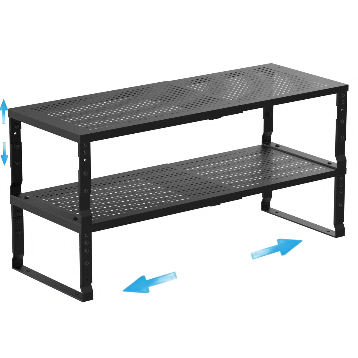Wobmmi Expandable Spice Rack Kitchen Cabinet Shelf Organizer, Stackable Storage Shelves Racks, Adjustable Counter Shelving for Cabinets, Countertop, Cupboard,Pantry and More(3Packs/White/Medium)