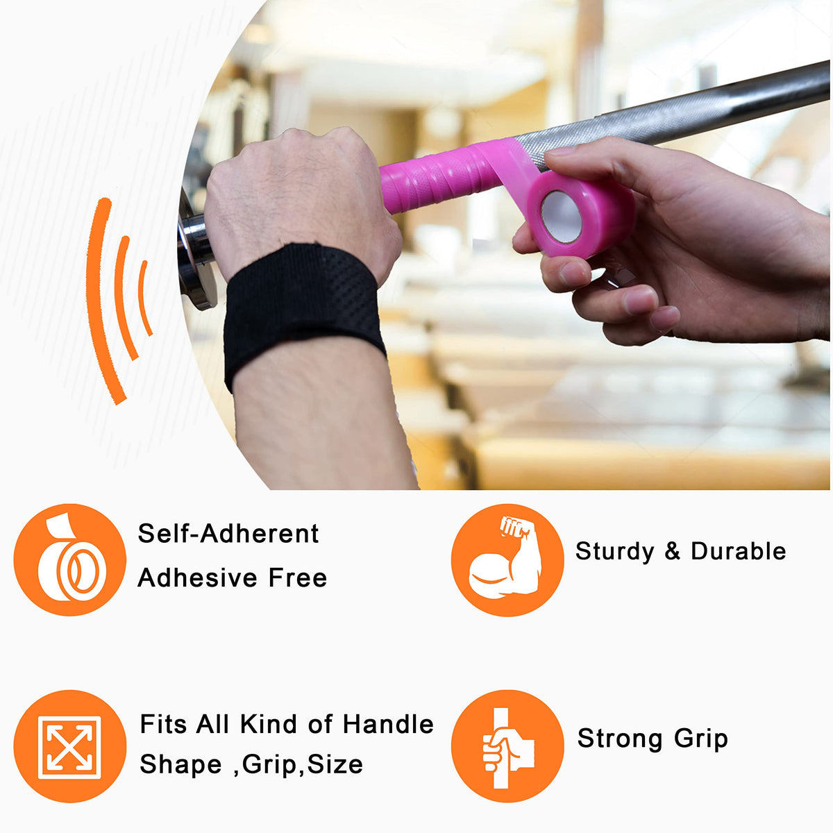 Autrends Self Fusing Silicone Tape 1Inch X 36Ft, Silicone Tape for Pull Up Bar, Handlebar Tape for Sport, Silicone Grip Tape, Rubber Tape Thick for Handles, Repair Tape,Pink
