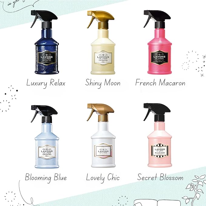 LAVONS Fabric Spray Freshener for Carpet Fresh, Pet Safe Linen Spray for Bedding, Organic Fabric Refresher Spray for Home & Offices, Natural Carpet Freshener from Japan, 12.5 Fl Oz LUXURY RELAX 2EA
