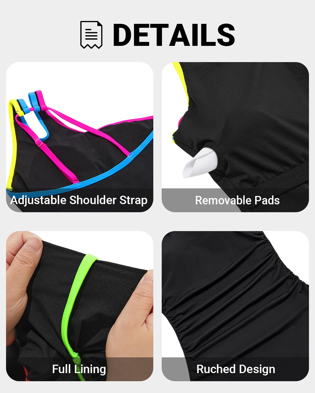 Women's One Shoulder One Piece Tummy Control Swimsuit Full Coverage