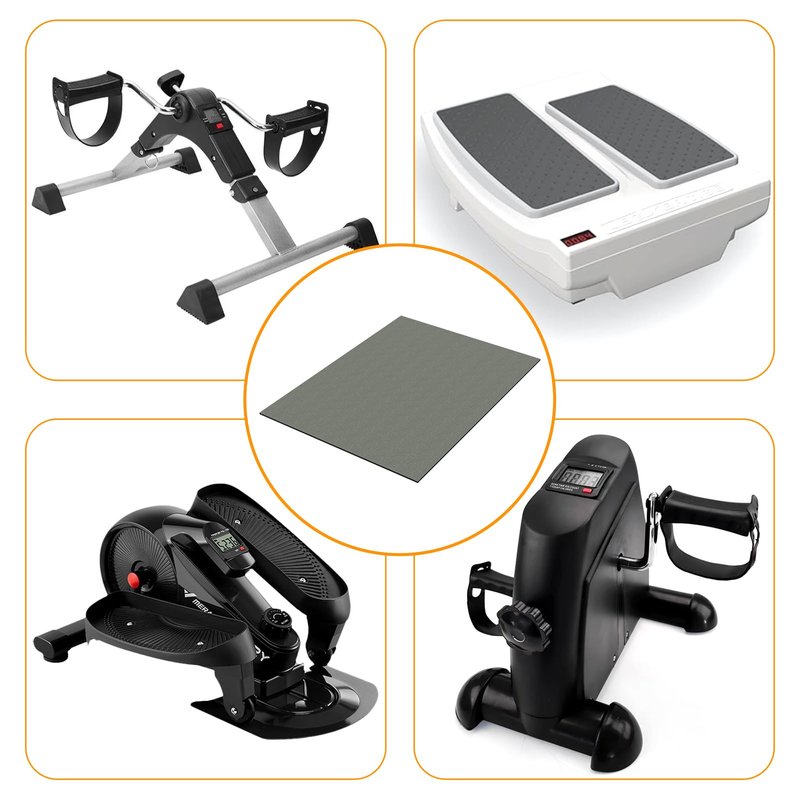 Wiojtry Non-Slip Mat for Under Desk Elliptical and Portable Floor Bike, Elliptical Mats for Seniors Home Sports Mats and Mini Elliptical Exercise Bikes, Ellipse Machine Mat