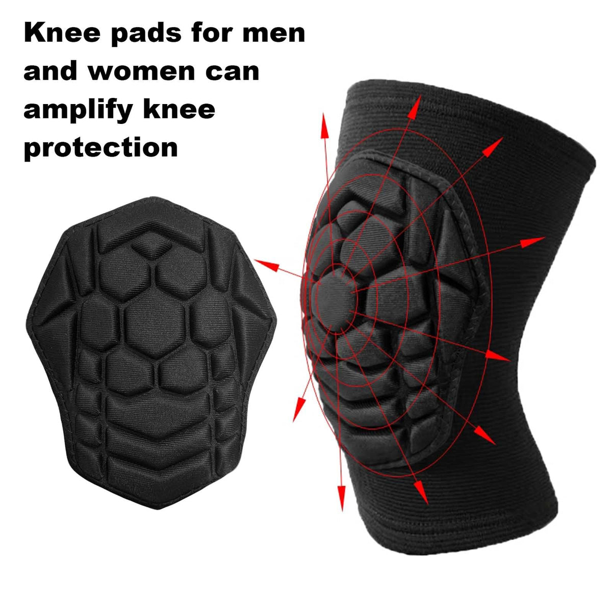 Men Women Knee Pads for Wrestling Volleyball Soccer, Flexible Lightweight Kneepads with Comfortable Foam Padding for Pole Dance Yoga Mountain Bike Skateboard, Youth Knee Pad for Sports & Work, Black M