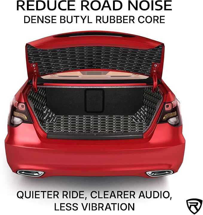Rockville ROCKMAT 37-15 Sound Deadening Mat, 60 mil Butyl Aluminum Foil Sheets, 37.5 Sq Ft Coverage, Peel and Stick Automotive Soundproofing and Vibration Damping for Doors Floors Trunk