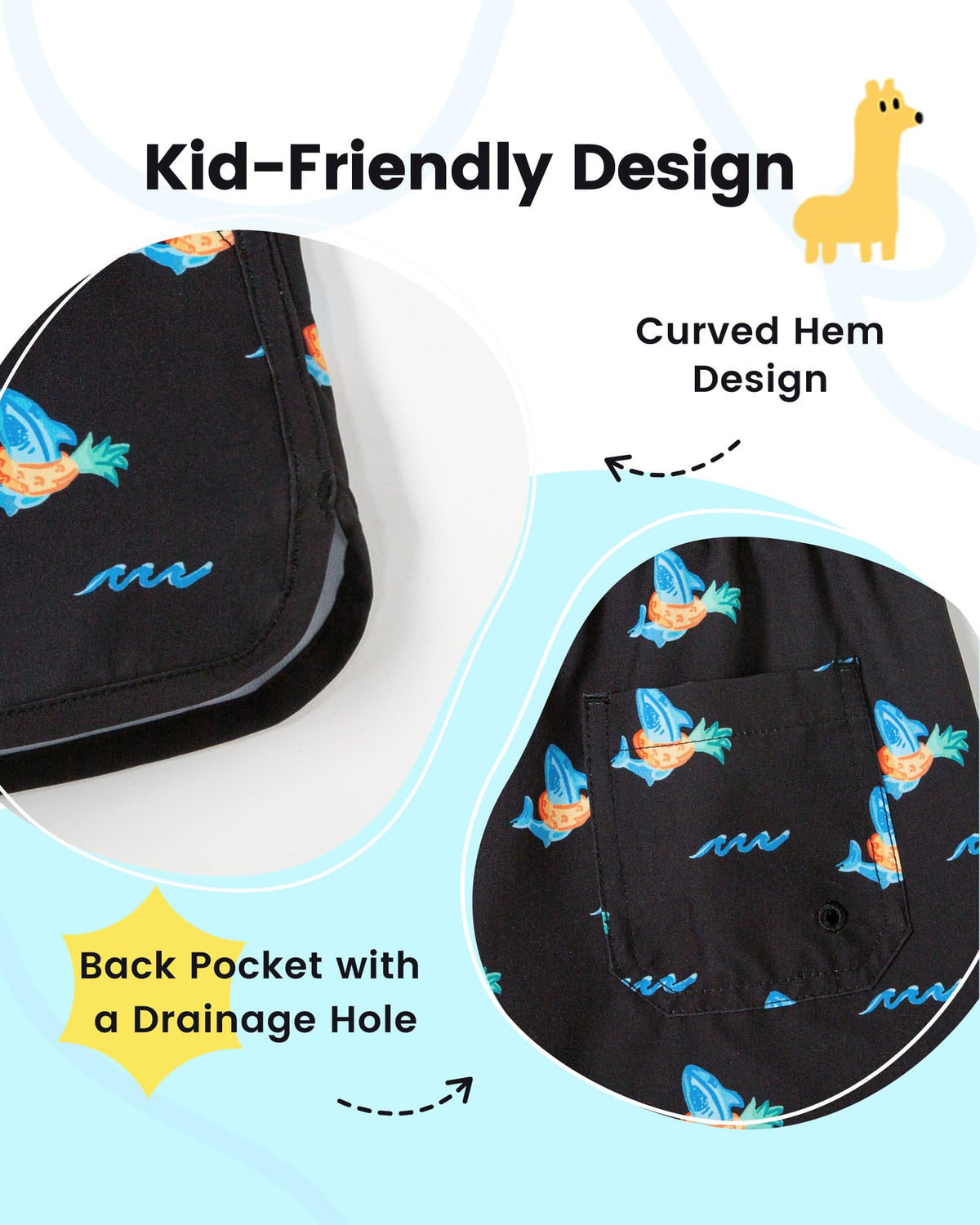 Boys Swim Trunks with Compression Liner Vintage Quick Dry Swim Shorts Bathing Suit Toddler Boys Swimsuit with Pockets