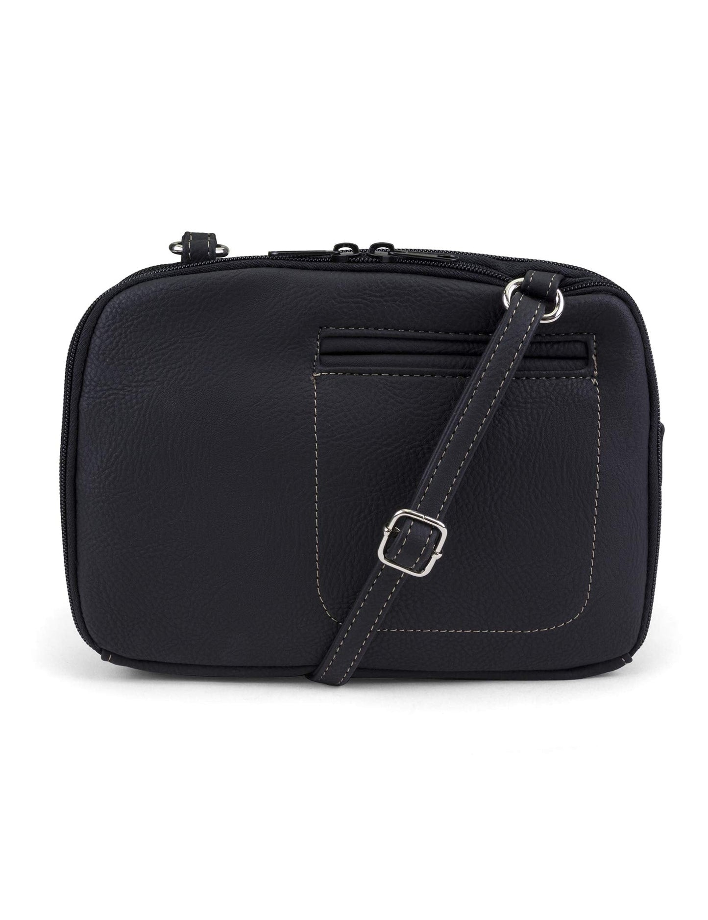 MultiSac Zippy Triple Compartment Crossbody Bag, Black