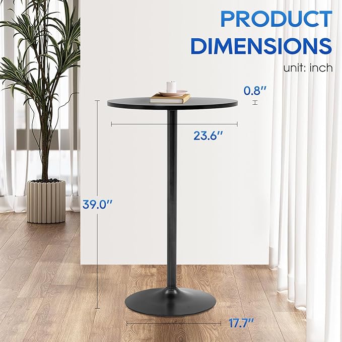 FDW Bistro Pub Table 2 Pack 40 Inch Height Cocktail Table Round Bistro Bar Table for Home and Kitchen Dining