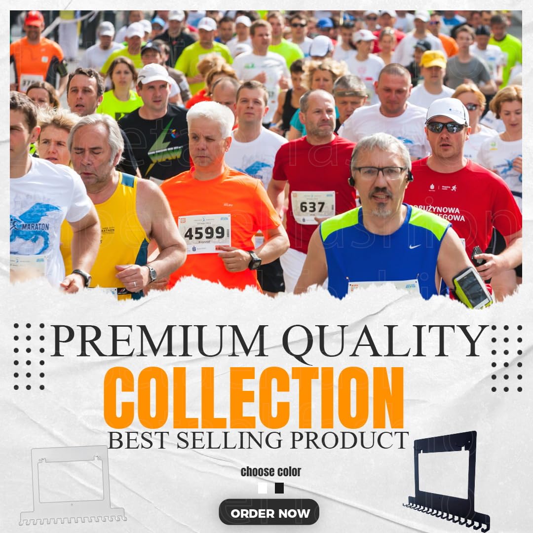 Lapetale Fashion Purple Race Bib and Medal Display,Marathon Medal Display and Runner Medal Hanger Display,Bib Running Medal Display,Running Medal Hanger Display,Gifts for Runners