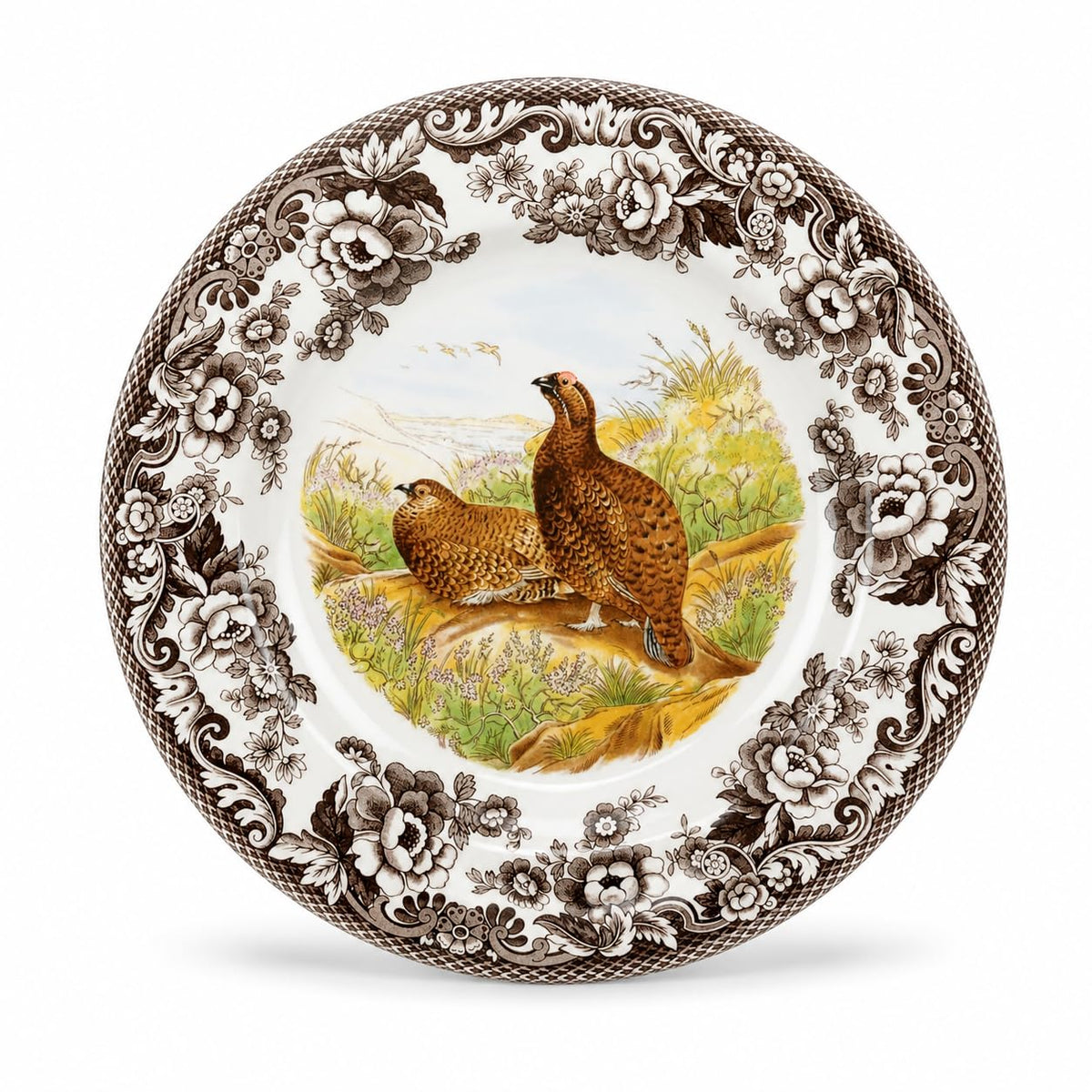 Spode Woodland Dinner Plate, Lapwing, 10.5” | Made in England | Ideal Hunting Cabin Décor | Microwave and Dishwasher Safe