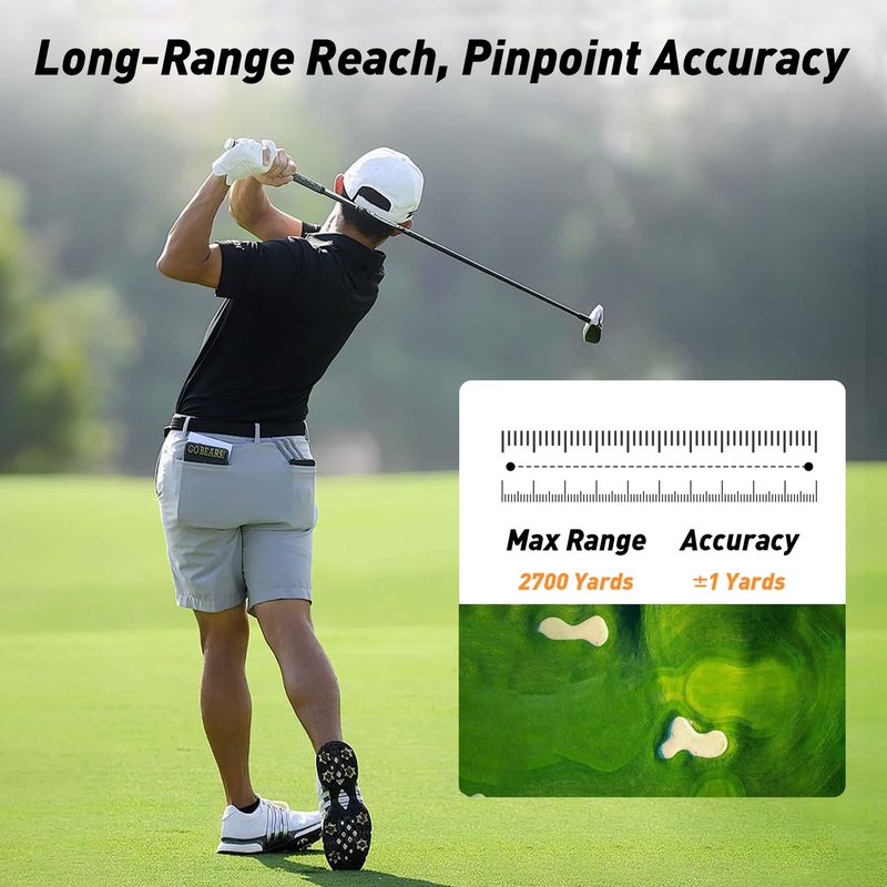 BFVV Golf Rangefinder with Slope, 2700 Yards Range Finder for Golf, Flag Pole Locking Vibration, 6X Magnification, Rechargeable Laser Rangefinder with Magnet Stripe, Golf Gifts for Men Women (Blue)