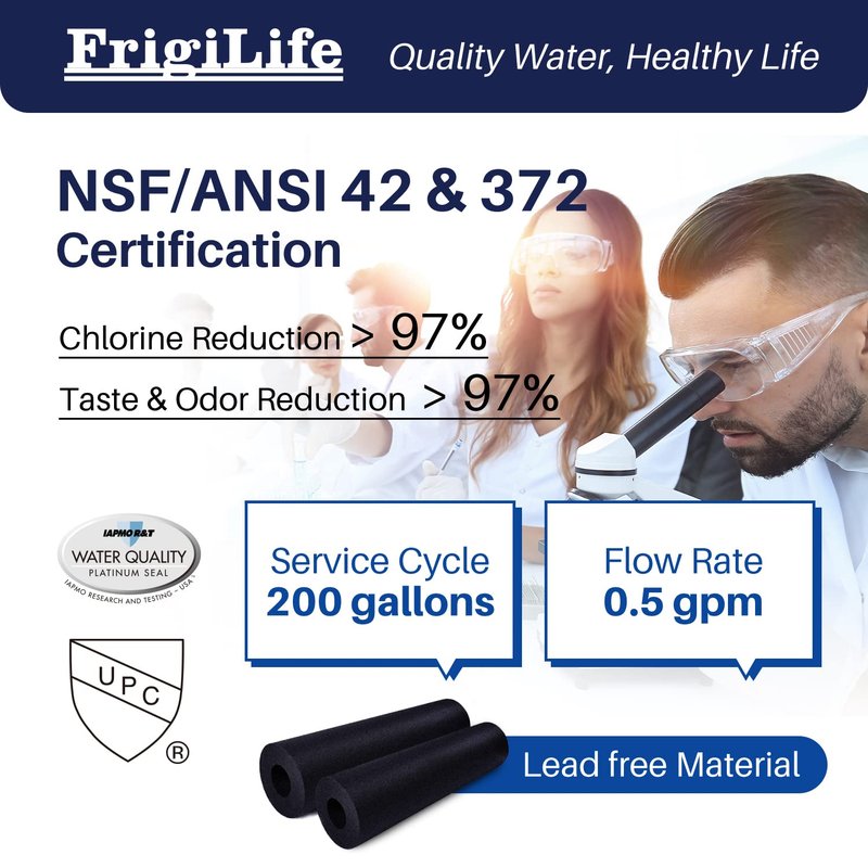 FrigiLife Refrigerator Water Filter Compatible with Frigidaire EPTWFU01, EWF02, Pure Source Ultra II, PureSource Ultra 2, GP006, SCWFTCTO, EPTWFUO1, TH-01, JO22, BO022, MR022, DE022, 1007, 1PACK