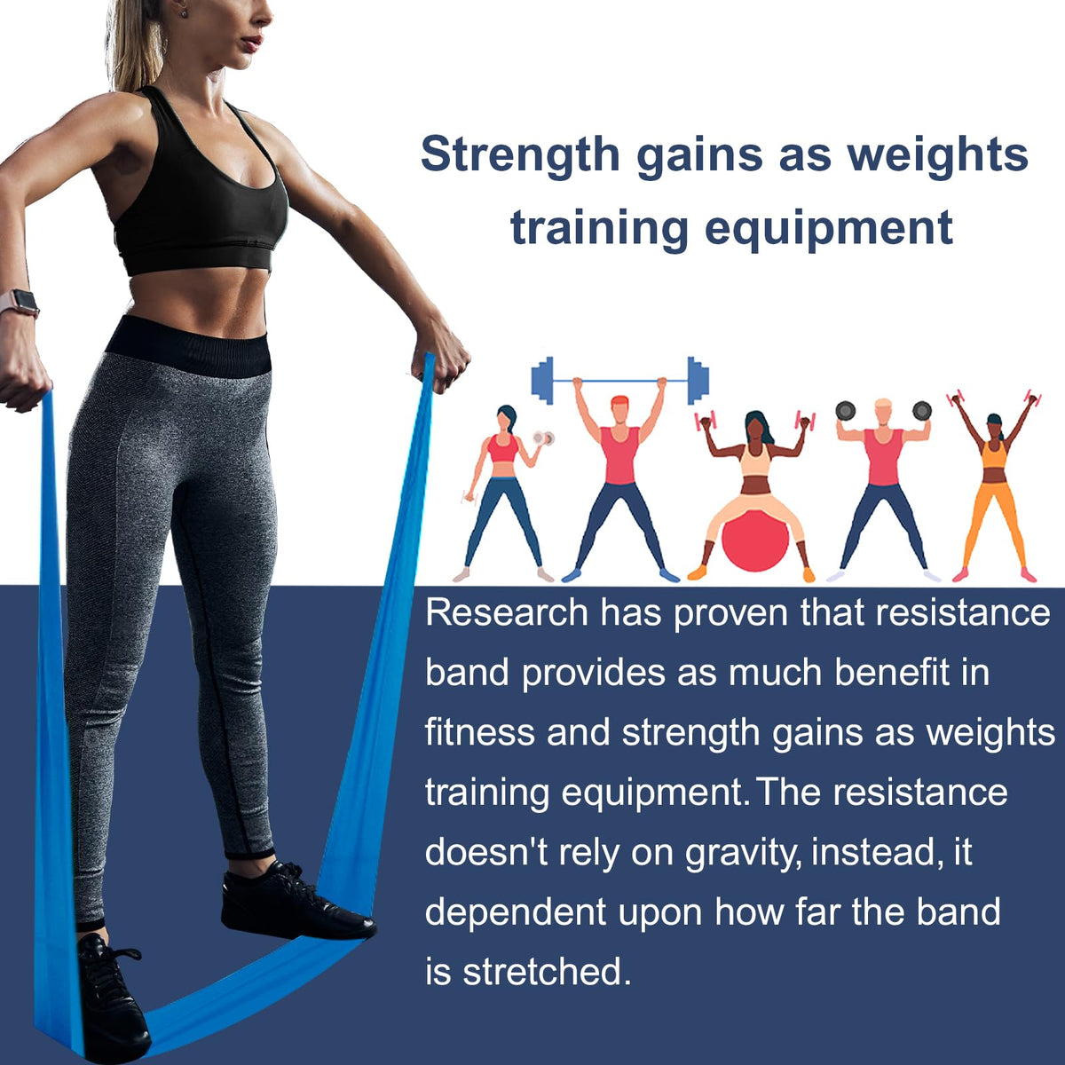A AZURELIFE Resistance Bands,Professional Long Non-Latex Elastic Stretch Bands,Exercise Bands for Physical Therapy, Yoga, Pilates, Rehab, at-Home or The Gym Workouts, Strength Training