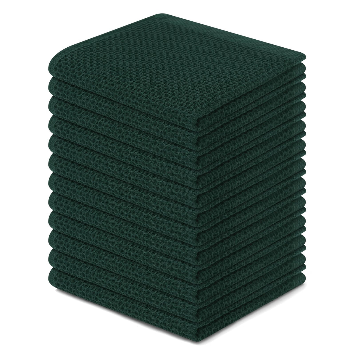 Homaxy 100% Cotton Waffle Weave Kitchen Dish Cloths 12-Pack, Coffee