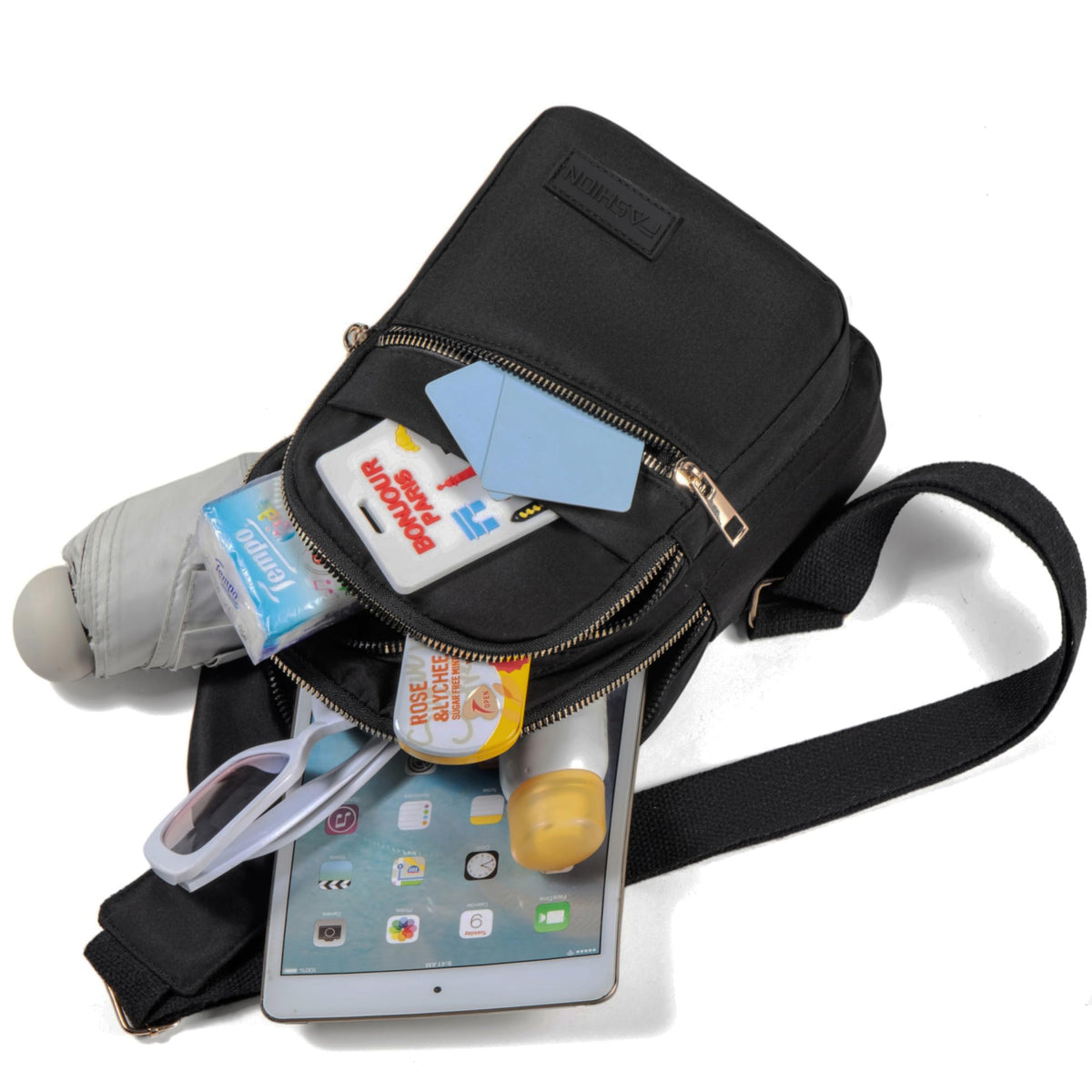 Cross Body Bag Small Sling Bag Crossbody Bags for Women Trendy Fanny Pack Sling Backpack - Black