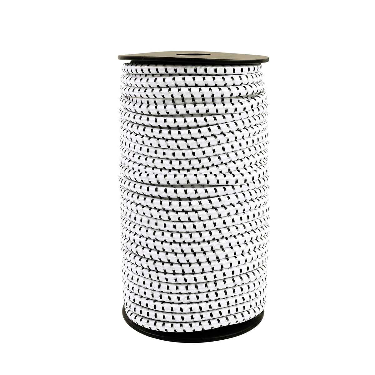 Bungee Cord Roll 3/32 Inch x 100 Feet, White Black Heavy Duty Elastic Shock Cord Nylon Stretch String Kayak Bungee Rope for Luggage, Camping, Kayak, Tent Pole, Tie Downs (3/32" x 100ft)