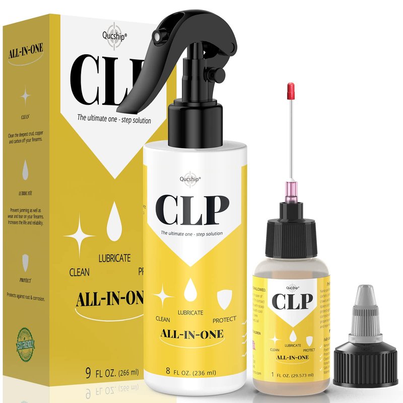 Gun Oil 8 oz & 1 oz Needle Oiler Gun Lubricant, Multi-Purpose Gun Cleaning Kit Protector, Clp Gun Cleaner and Lubricant, Gun Cleaning kit with Oil and Cleaner - by Qucship