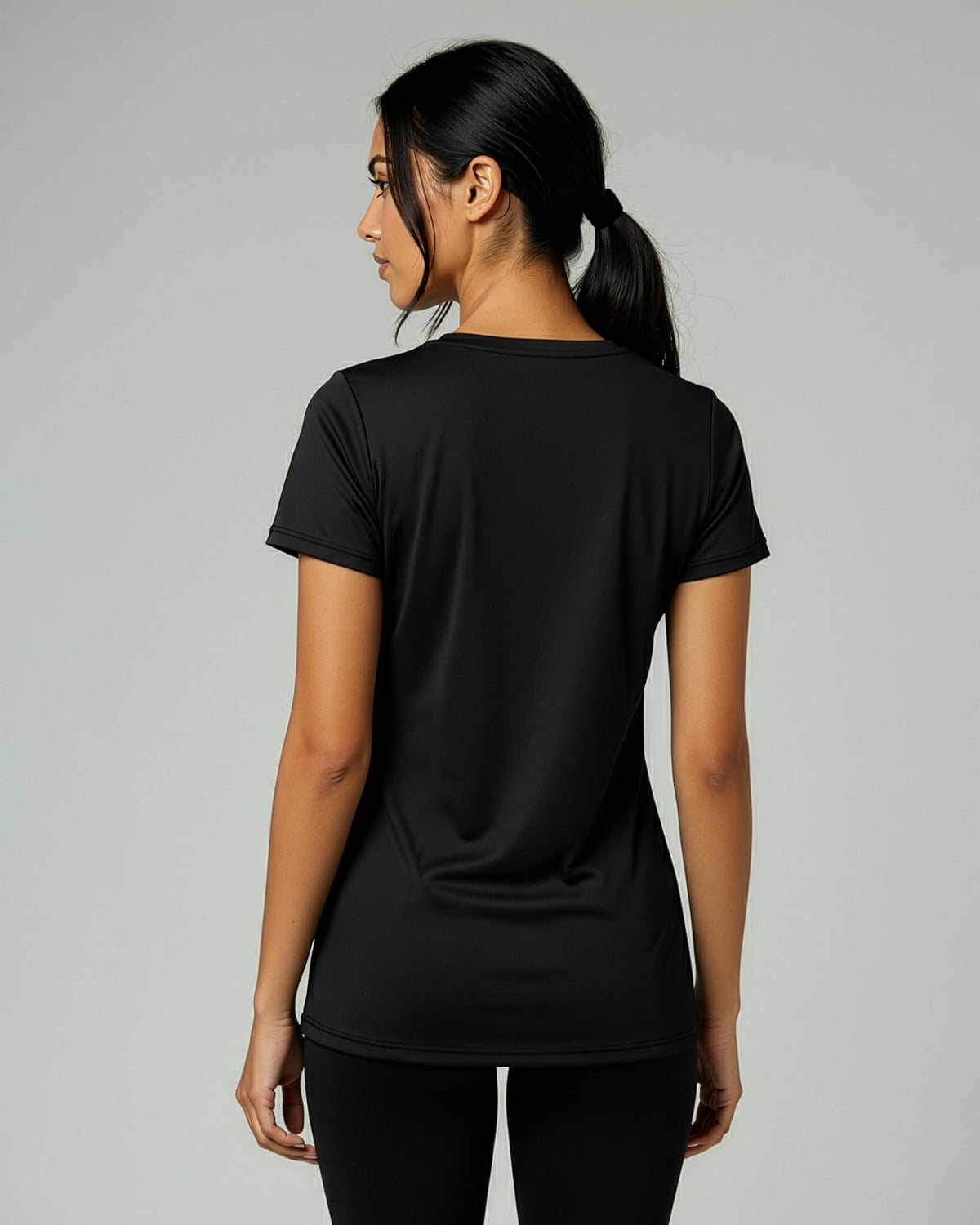 Real Essentials 5 Pack: Women's Dry-Fit Short Sleeve V Neck T Shirt Workout Fitness Yoga Top Tee, Set 15, XS