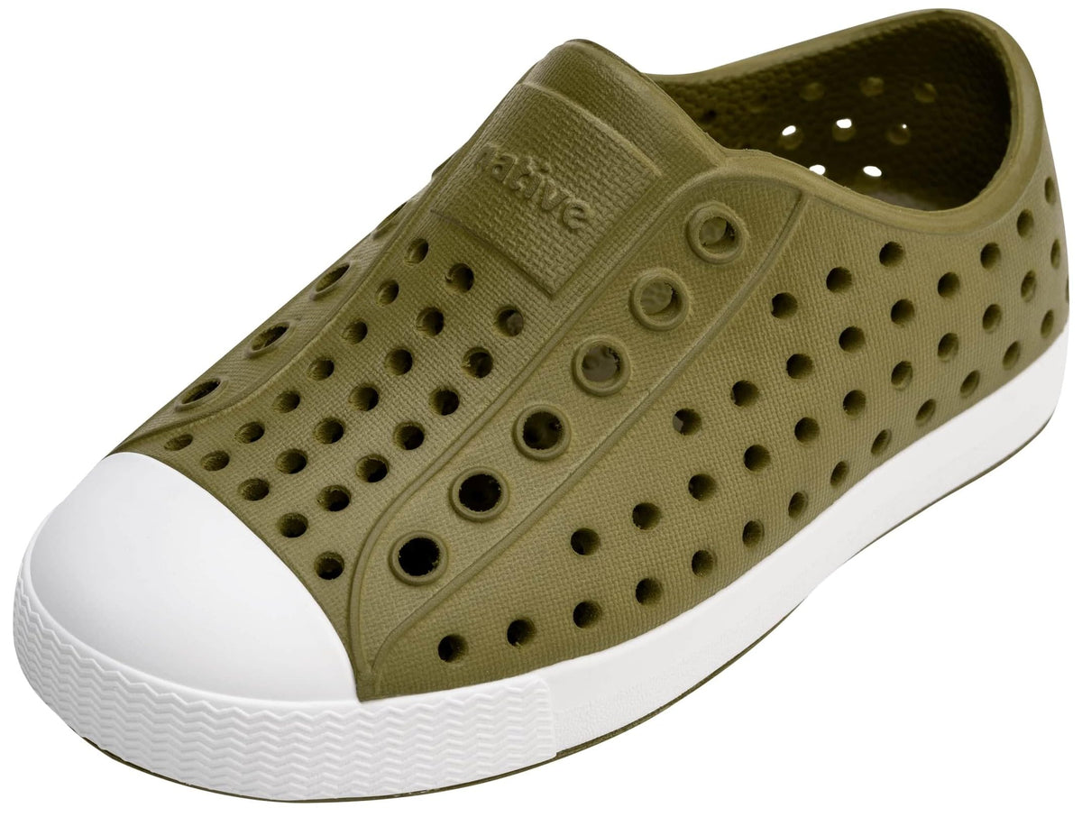 Native Shoes Unisex-Kids Jefferson Sneakers, Rookie Green/Shell White, 7 Toddler