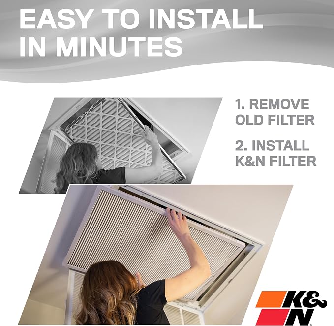 K&N 14X20X1 HVAC Furnace Air Filter, Lasts a Lifetime, Merv 8, the Last HVAC