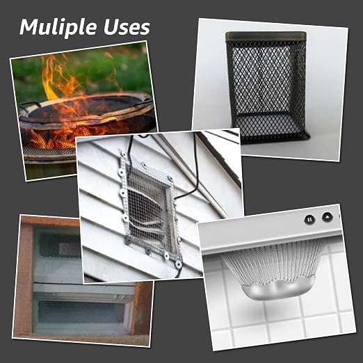 4 Pack 12x12 Inch Wire Mesh, 20 Mesh Stainless Steel Mesh, Never Rust Sturdy