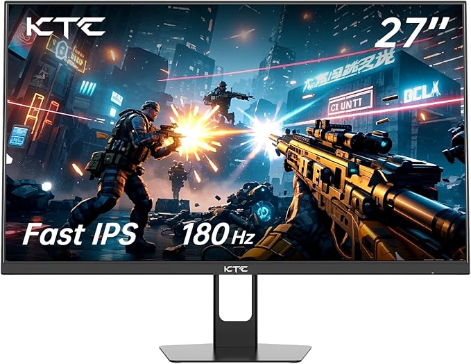 KTC Gaming Monitor 27 inch 180hz 1ms | Fast IPS Screen 1080p Monitor|2 x HDMI 2.0 &1 x Display Port 1.4 | Support Freesync and Wall Mount | 108% sRGB with HDR 10