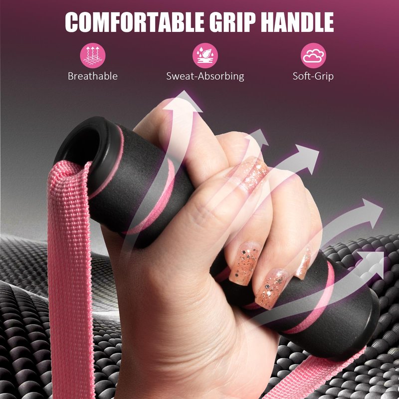 Citufuol 2 Pack Exercise Handles, Heavy-Duty Cable Machine Attachments for Strength Training, Pilates, Home Gym & Resistance Band Workouts(Pink)