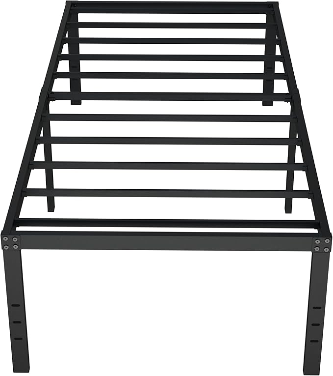 Twin Bed Frames No Box Spring Needed, 20 Inch Heavy Duty Metal Bed Frame Twin Support Up to 2500 lbs, Easy Assembly, Noise Free, Black