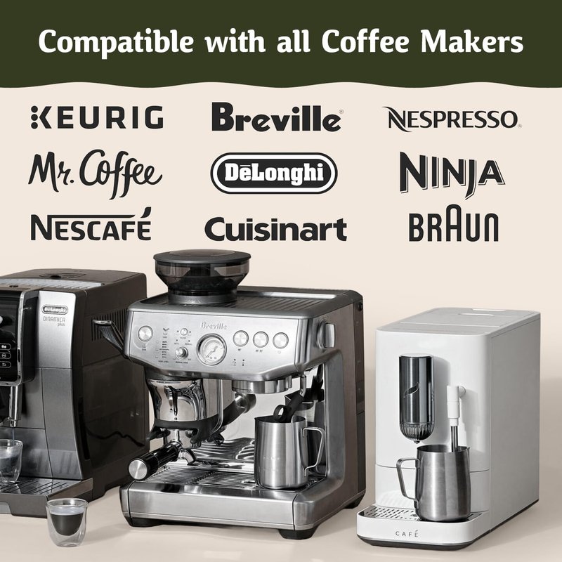 Caffe Assaggio Descaling Solution (10 Uses) Delonghi Keurig Nespresso Coffee Machine Cleaner Descaler Kit Coffee Machine Descaler Compatible with All Brands Breville Ninja