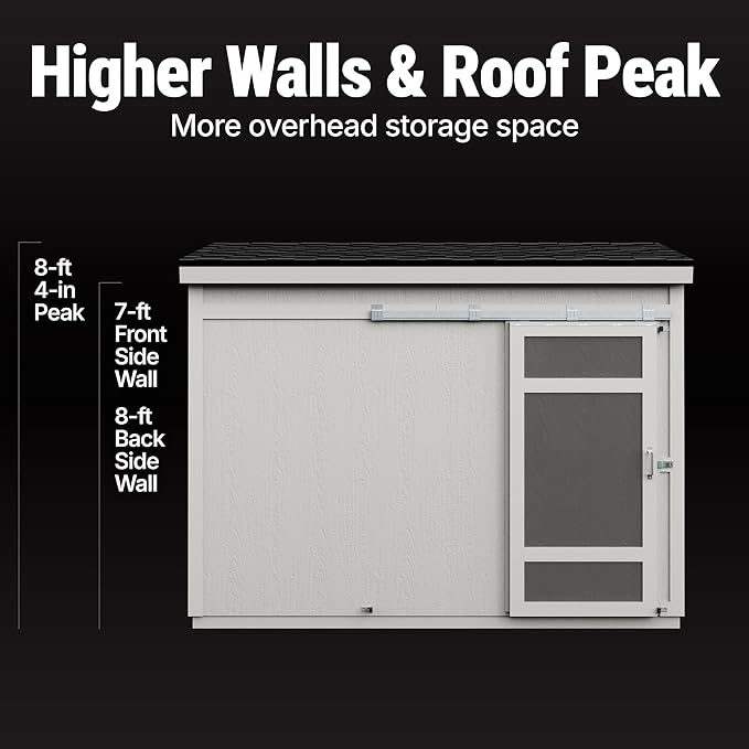 Handy Home Products Cambria 10x4 Outdoor Wood Storage Shed with Full Floor System- Does not Include Paint or Roofing Shingles