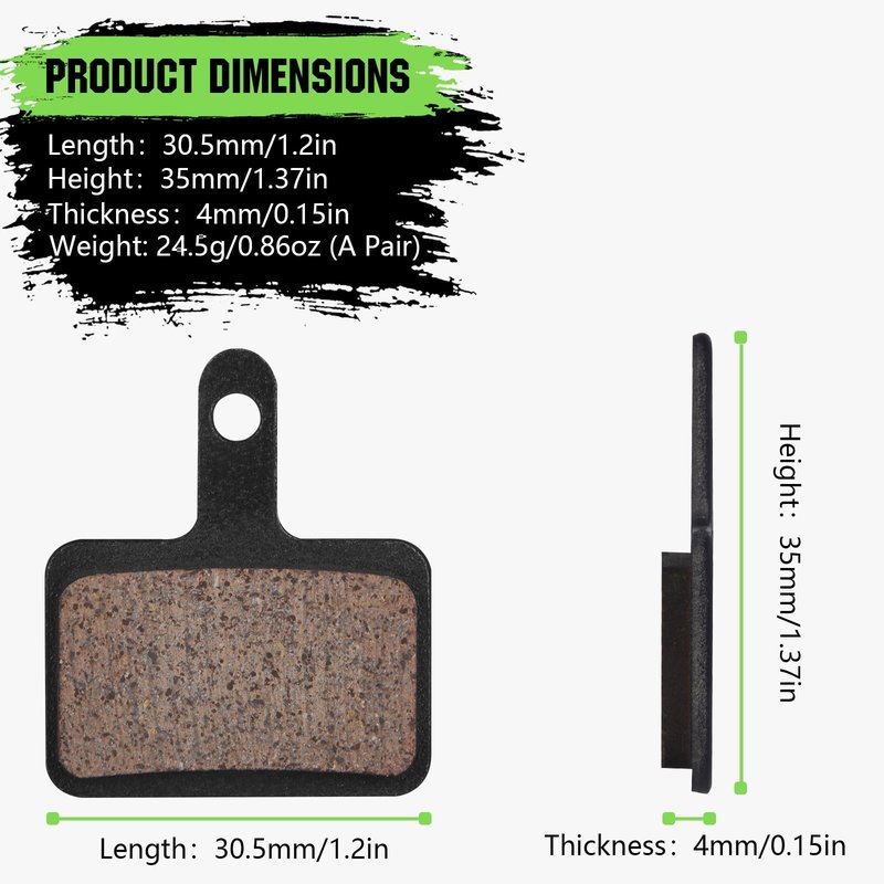 Zacro 4 Pairs Bike Brake Pads, Ceramic Bicycle Disc Brake Pads Fit for Tektro Shimano TRP Deore Br-M575 B01s Mt200 M525 M515 T615 T675 M505 M495 M486 M485, Mountain MTB Ebike Brake Pads Replacement