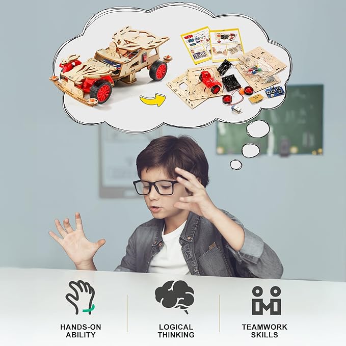 STEM Kits for Kids Age 8-10, STEM Toys for Boys 8-13, Remote Control Model Car Building Kits, Wood 3D Puzzles 8-12, Science Crafts Projects, Gifts for 8 9 10 11 12 13 14 Year Old Teen Boys Girls