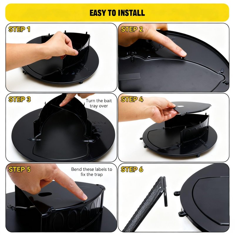 Bucket Lid Mouse Trap Metal 5 Gallon Bucket lid, Strong Material That Will Not Deform or be Bitten, Humane or Lethal Rat Traps, Auto Reset, Repeat Catch for Indoor Outdoor