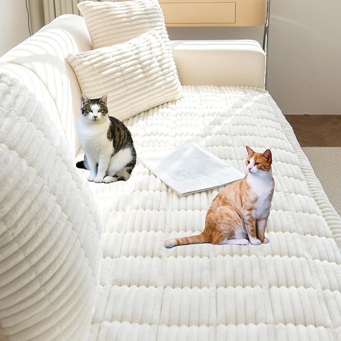 Mivnue Pet Couch Cover, Couch Covers for Dogs, Washable Dog Sofa Covers Couch Protector, Fuzzy Non Slip Couch Slipcover Pet Friendly