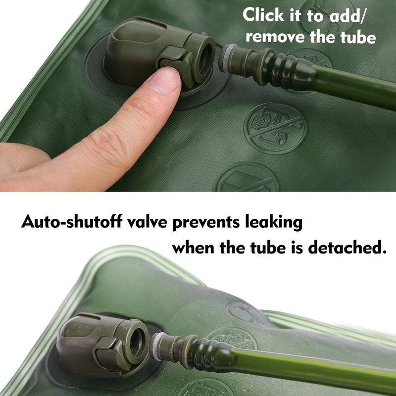 Hydration Bladder, 1.5L Water Bladder for Hiking Backpack, BPA-Free Leak Proof Water Reservoir Storage Bag, Water Pouch Hydration Pack Replacement for Camping Cycling Running, Military Green