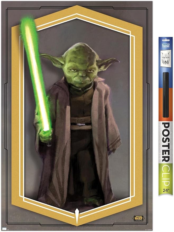 Trends International Star Wars: The High Republic - Yoda Wall Poster, 22.375" x 34", Premium Poster & Clip Bundle