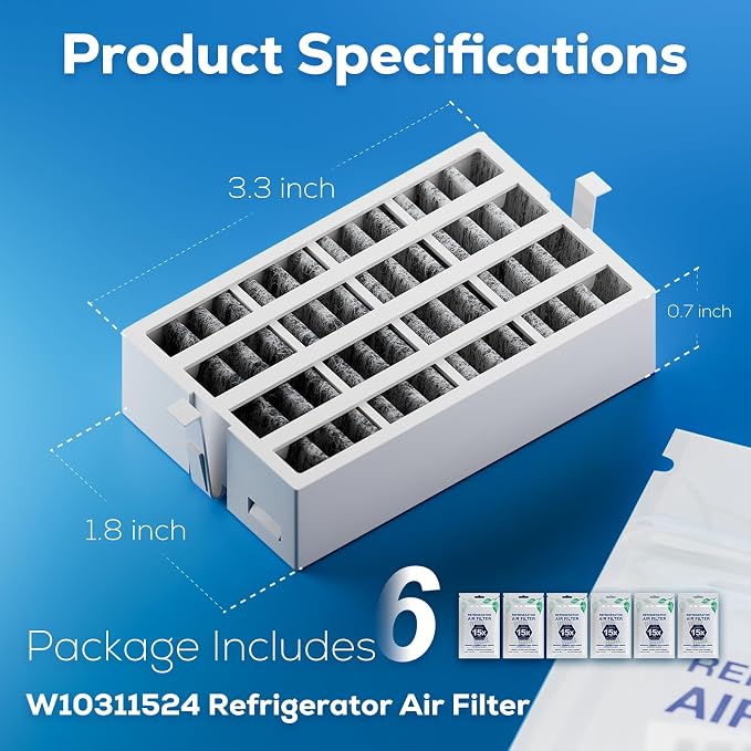 W10311524 AIR1 Refrigerator Air Filter Cartridge Replacement