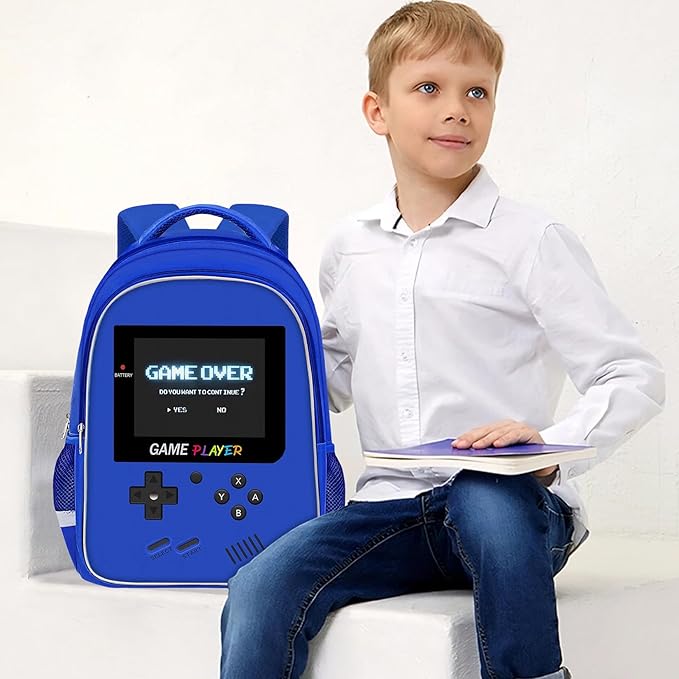 Backpack for School Boys,Gamer Boys Backpack for Elementary Middle School,Student Bookbag for Ages 6-18 Kids Children Teens,17″ Video Game Bookbag Travel Back Pack