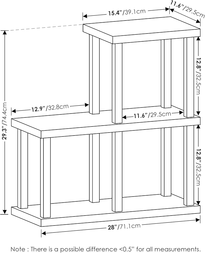 Furinno Turn-N-Tube No Tools 3-Cube Decorative Display Shelf, Americano/Black