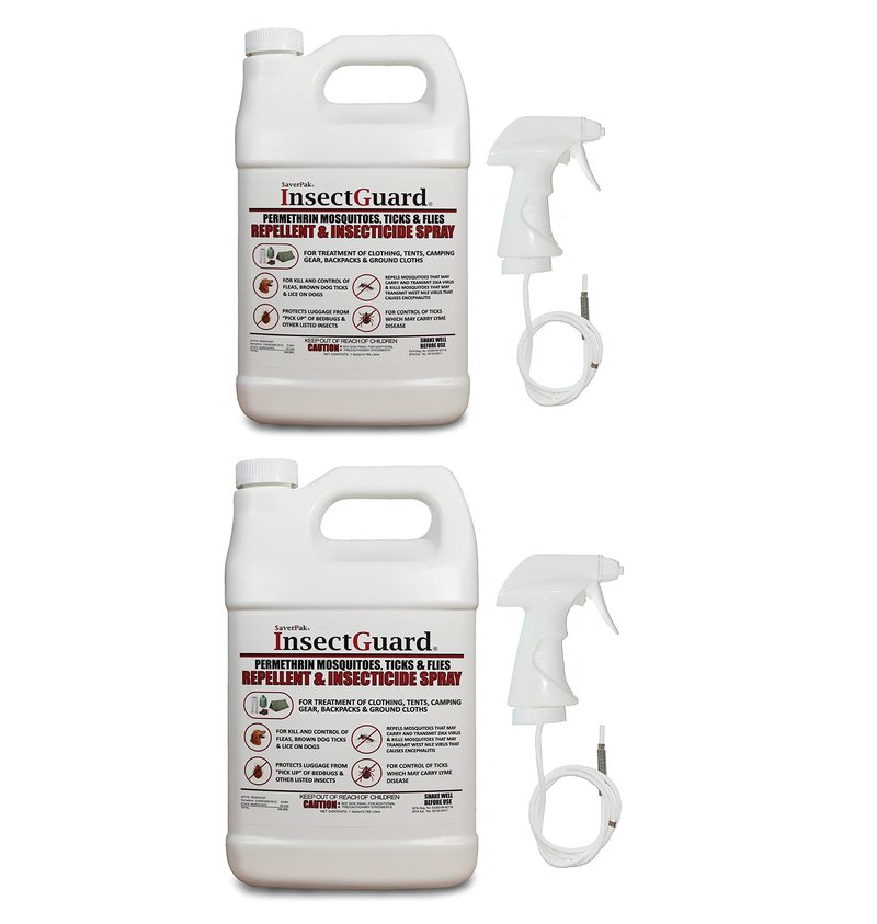 InsectGuard Permethrin Mosquitoes, Ticks and Flies Repellent & Insecticide Spray Gallon (128.00oz) 2 Pack
